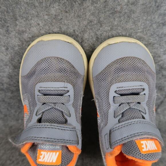 Nike Shoes Baby Toddler 6 Sneaker Revolution 3 Trainer Active Casual Grey Orange - Picture 9 of 13